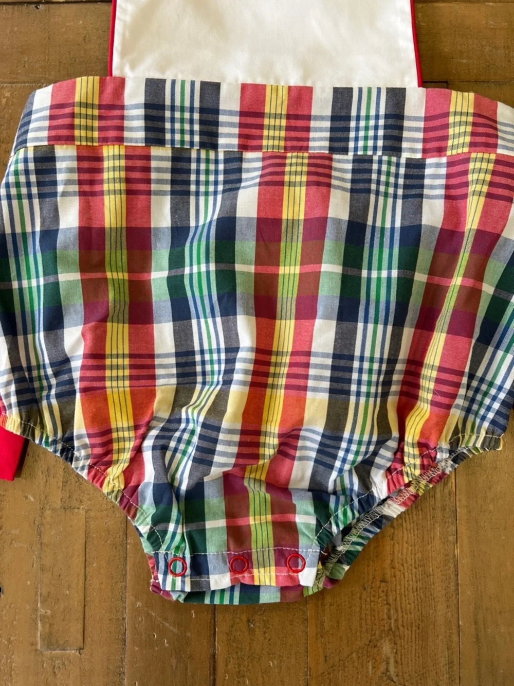 Beaufort bonnet company Sayre Sunsuit Montpelier Plaid White Richmond Red 3T nwt